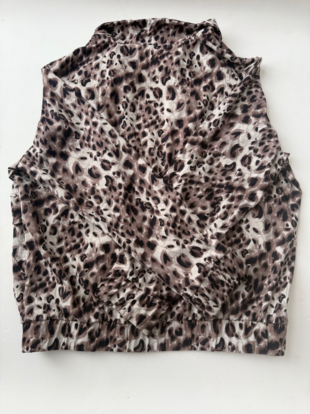Leopard Print Bomber Jacket in Brown and Black Size Medium - Picture 8 of 10